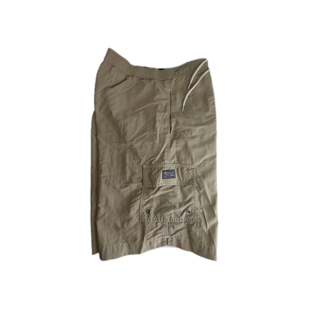 Polo Ralph Lauren Lined Swimming Shorts TAN Cargo Pocket Mens Size XL VINTAGE